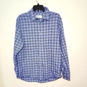 Medium Short California Shirt Blue Checkered Plaid Men's Button Down Stitch Fix